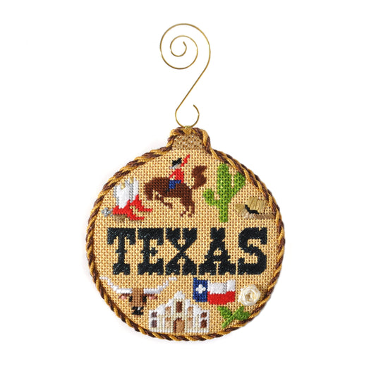 Travel Round - Texas with Stitch Guide Painted Canvas Kirk & Bradley 