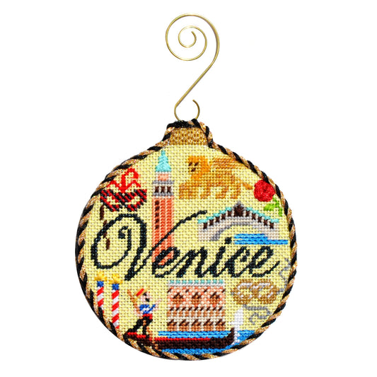 Travel Round - Venice with Stitch Guide Painted Canvas Kirk & Bradley 