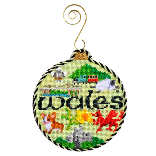Travel Round - Wales with Stitch Guide Painted Canvas Kirk & Bradley 