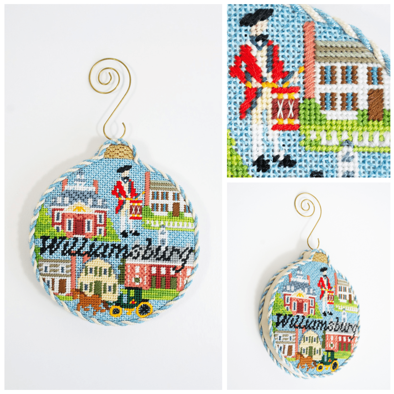 Travel Round   Williamsburg with Stitch Guide Printed Canvas Kirk & Bradley  - 3