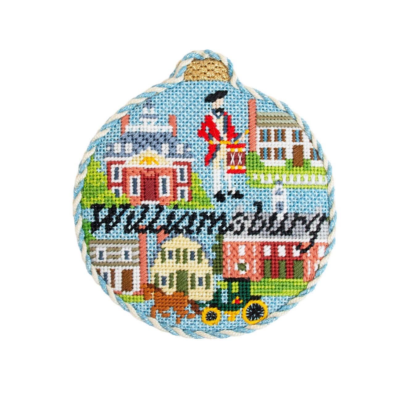 Travel Round   Williamsburg with Stitch Guide Printed Canvas Kirk & Bradley  - 2