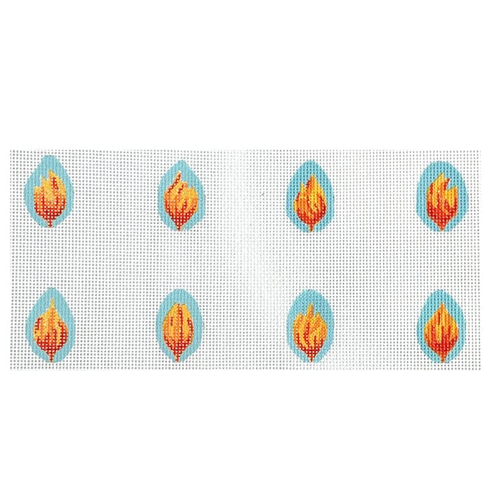 Tree of Life Menorah Set   Blues & Silvers Painted Canvas Kate Dickerson Needlepoint Collections 
