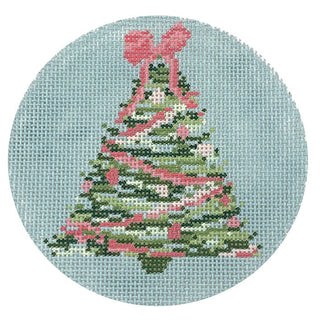 Tree Ornament   Blue Painted Canvas NDLPT Designs 
