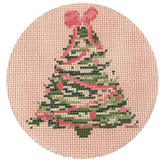 Tree Ornament   Pink Painted Canvas NDLPT Designs 
