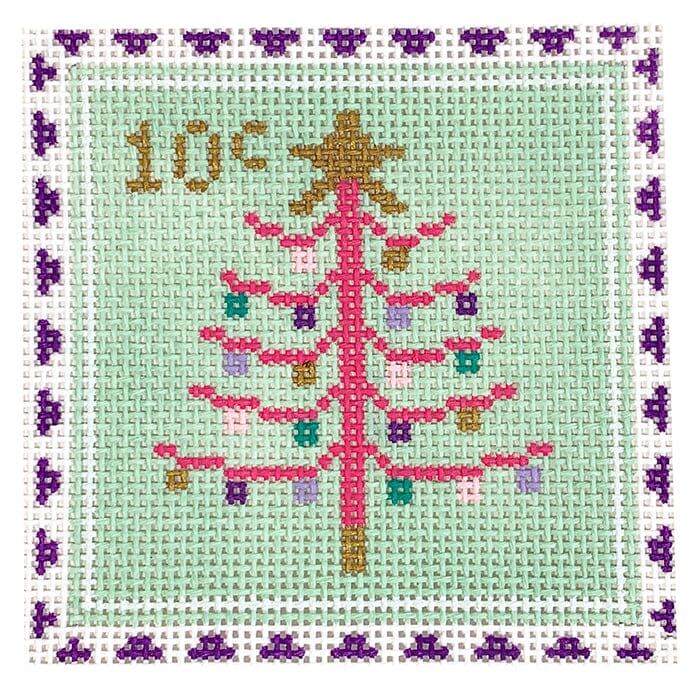 Tree Stamp Painted Canvas Stitch Rock Designs  - 1