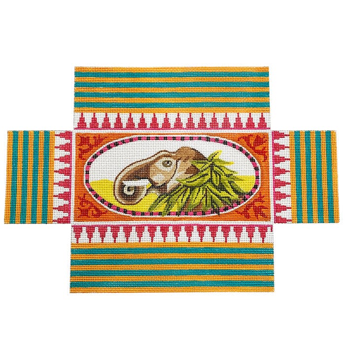 Tribal Elephant Brick Cover Painted Canvas Colors of Praise 
