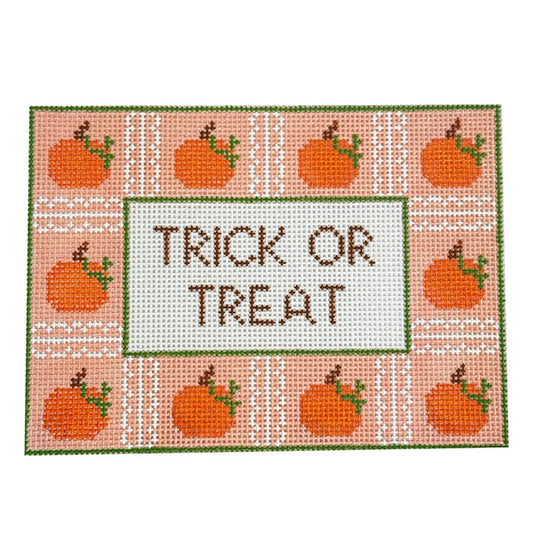 Trick or Treat Pumpkin Border Painted Canvas Goodpoint Needlepoint 