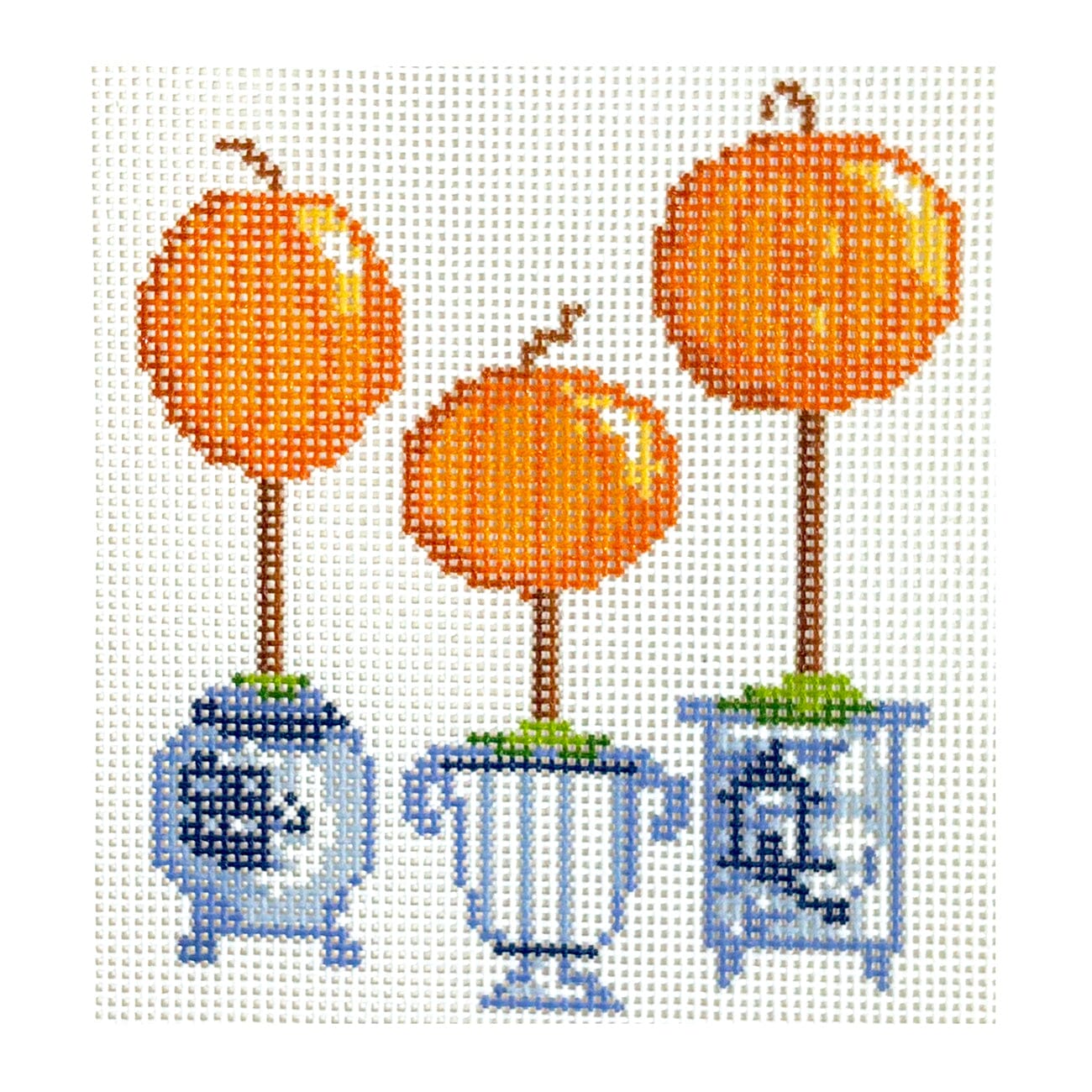 Triple Topiary Painted Canvas KCN Designers  - 1