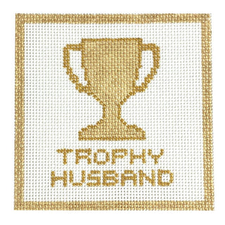 Trophy Husband Gold Square Painted Canvas Initial K Studio 
