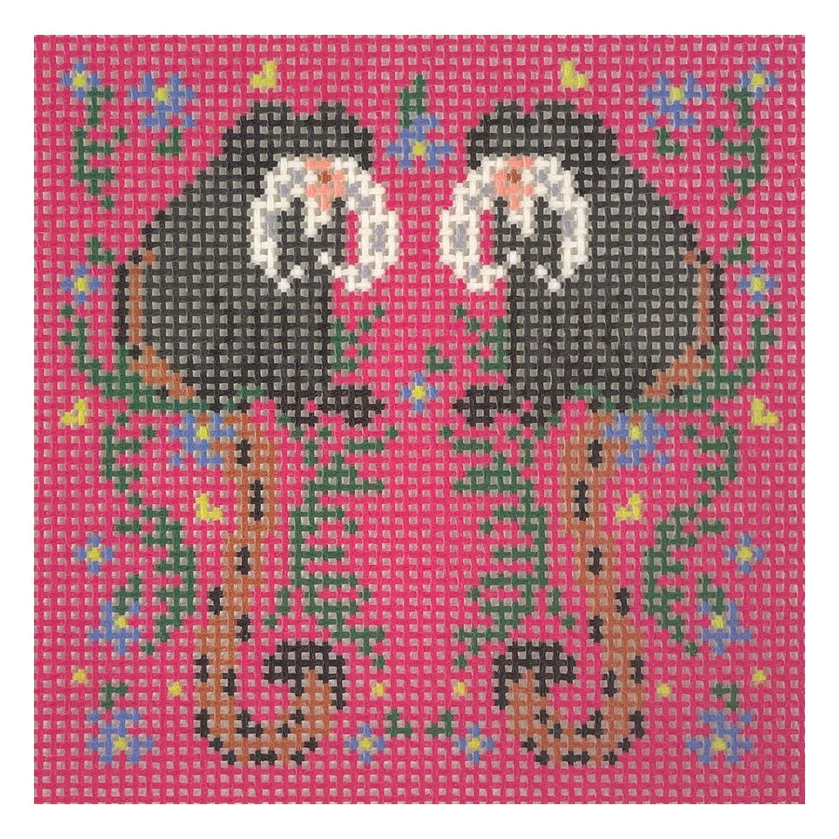 Tropical Emperor Tamarin Square Painted Canvas KCN Designers  - 1