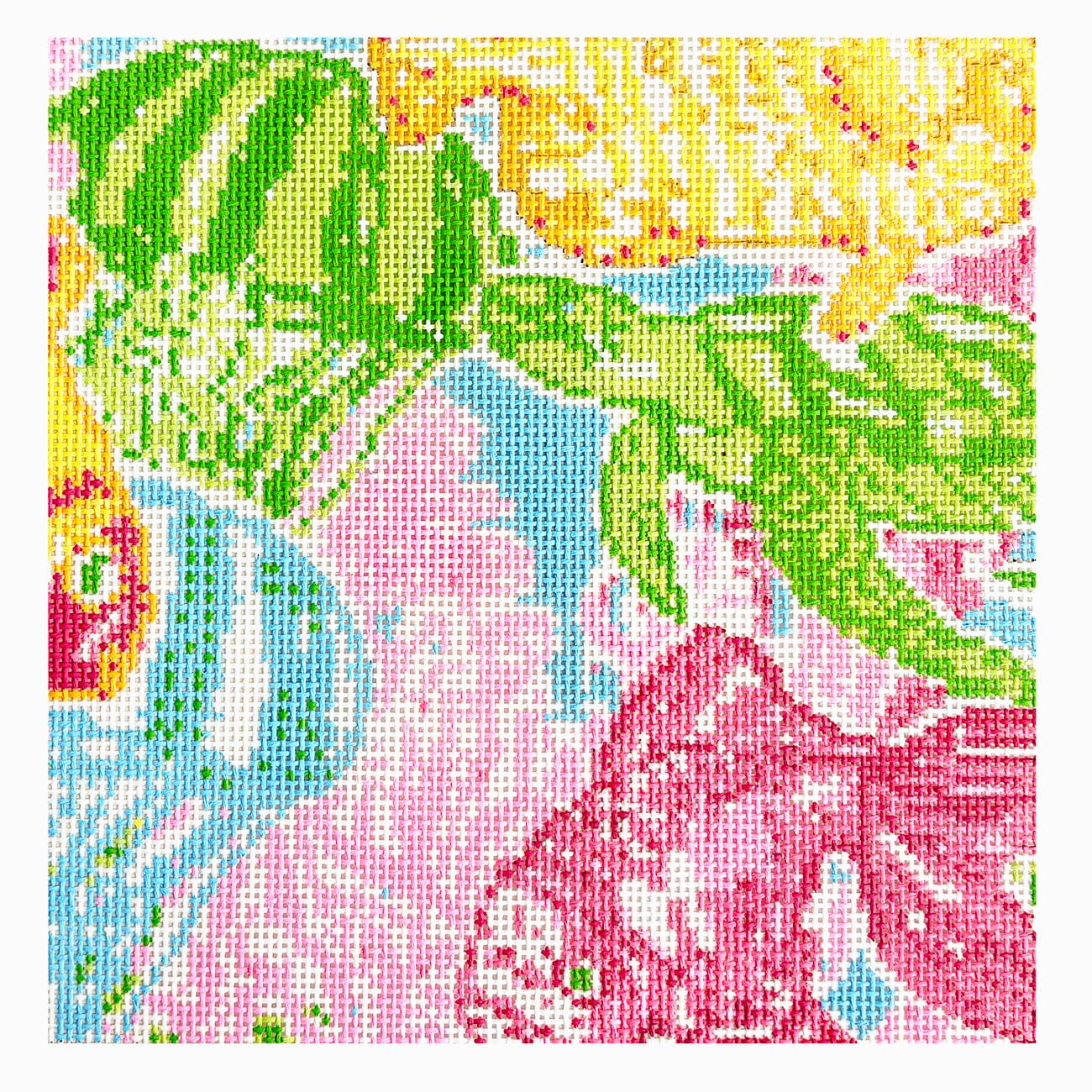 Tropical Fish 8x8 Painted Canvas Blue Waters Needlepoint  - 1