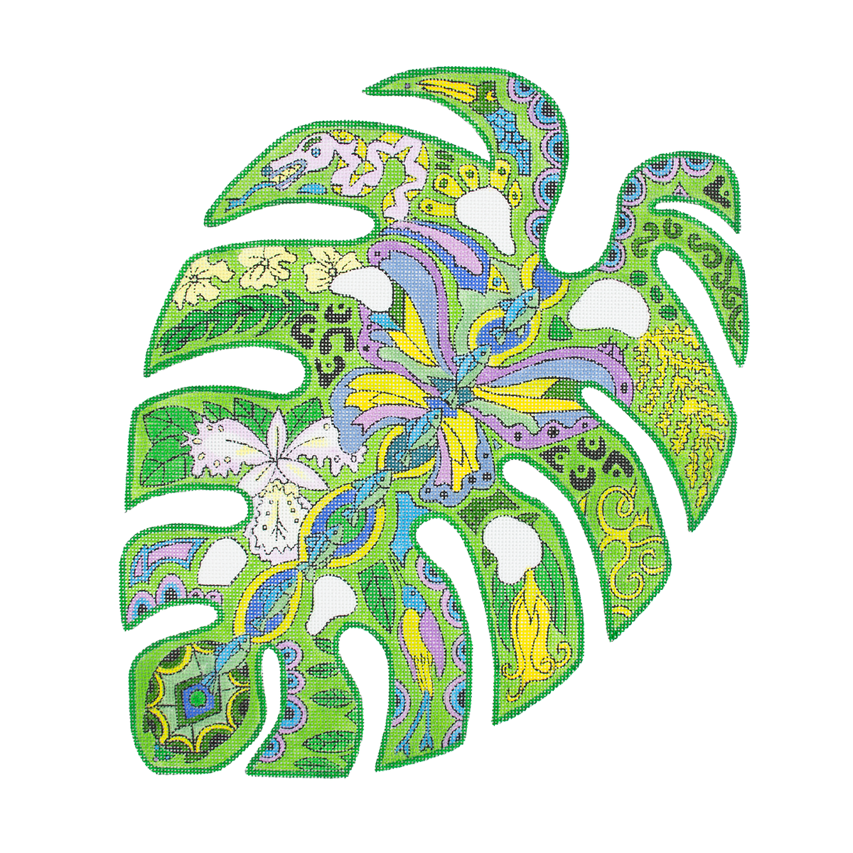 Tropical Leaf   Earth Art Painted Canvas Danji Designs  - 1