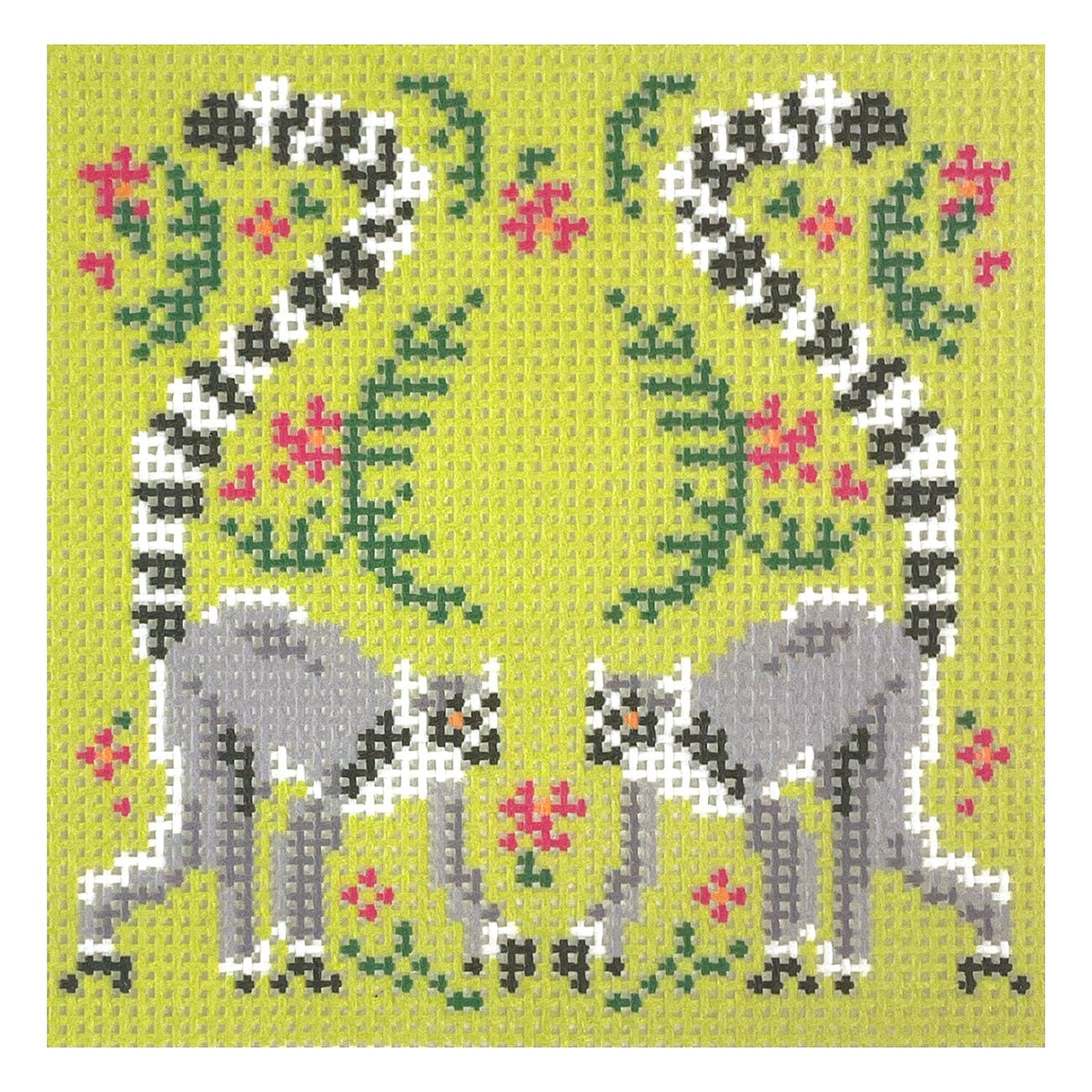 Tropical Lemur Square Painted Canvas KCN Designers  - 1