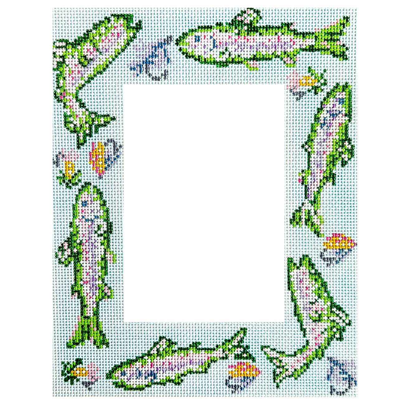 Trout Pillow / Frame Painted Canvas KCN Designers  - 1