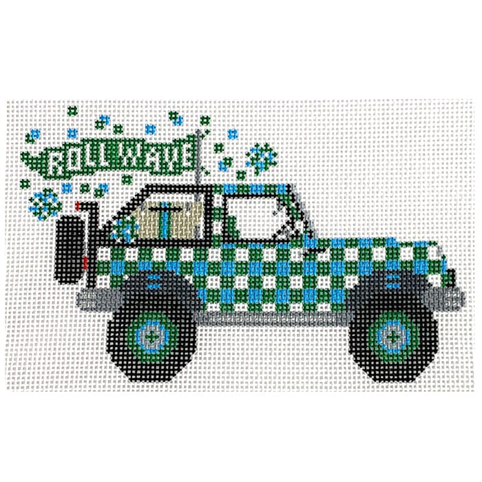 Tulane Jeep Painted Canvas Wipstitch Needleworks 