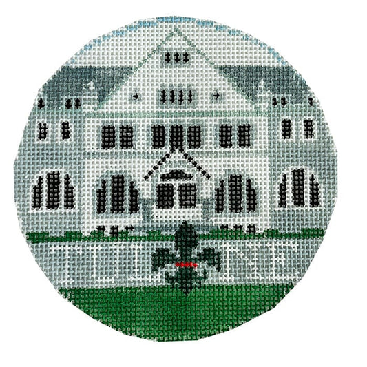 Tulane Round - Gibson Hall Painted Canvas Kathy Schenkel Designs 
