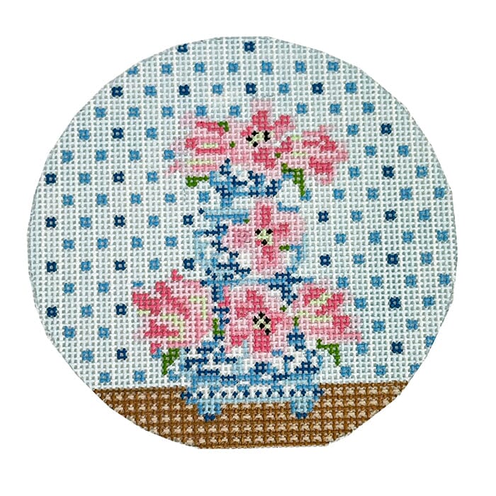 Tulipiere Ornament Painted Canvas The Plum Stitchery  - 1