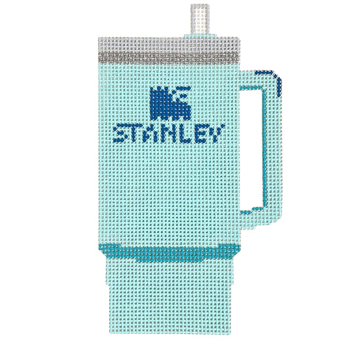Tumbler   Blue Printed Canvas SLS Needlepoint  - 1