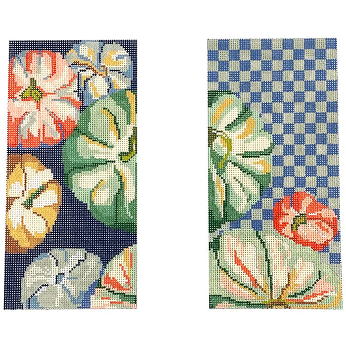 Tumbling Pumpkins Eyeglass Case Painted Canvas The Gingham Stitchery  - 1