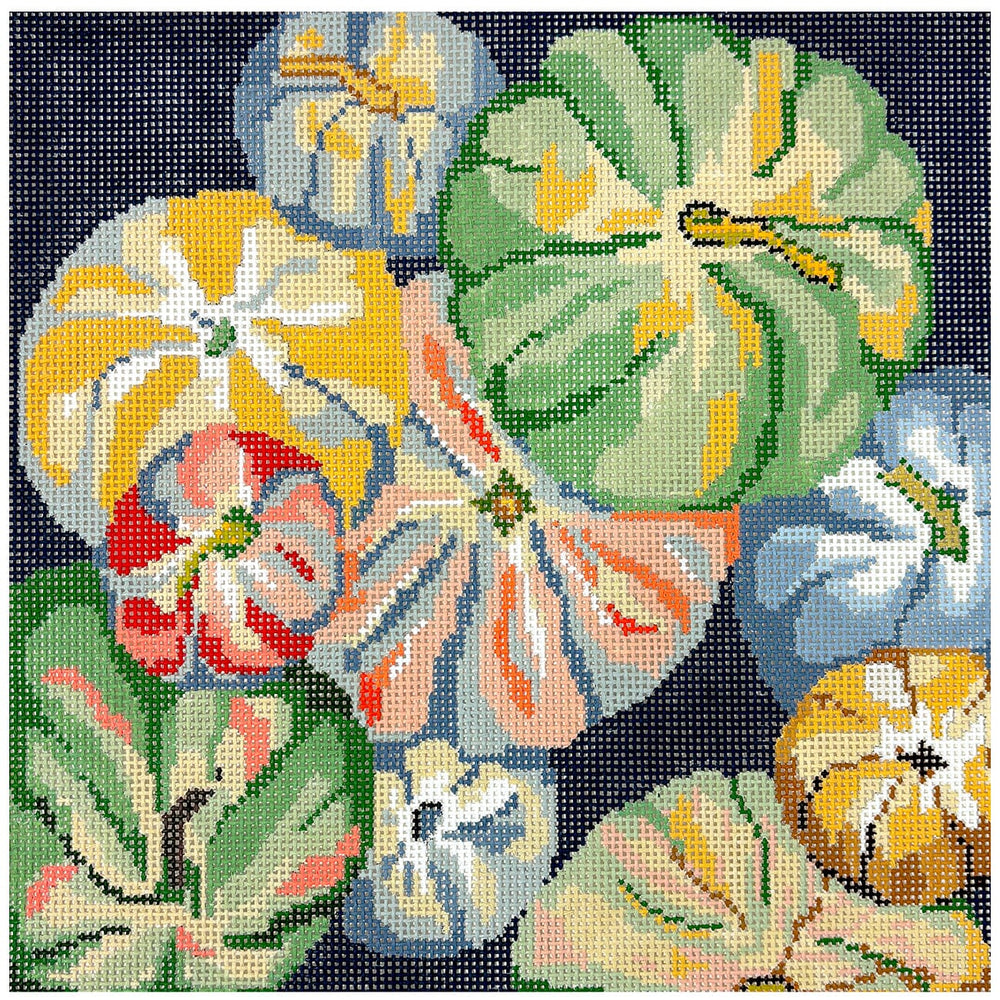 Tumbling Pumpkins Pillow Painted Canvas The Gingham Stitchery 