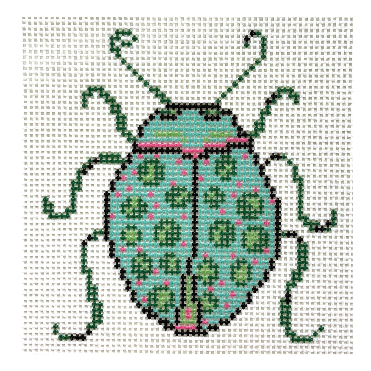 Turquoise Bug Printed Canvas KCN Designers  - 1