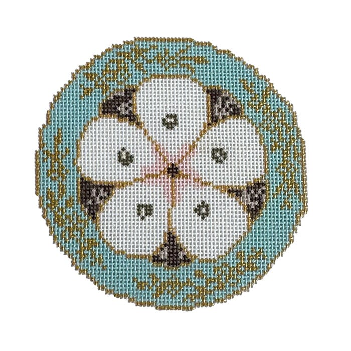 Turquoise Oyster Plate   18M Painted Canvas Stitching with Stacey 
