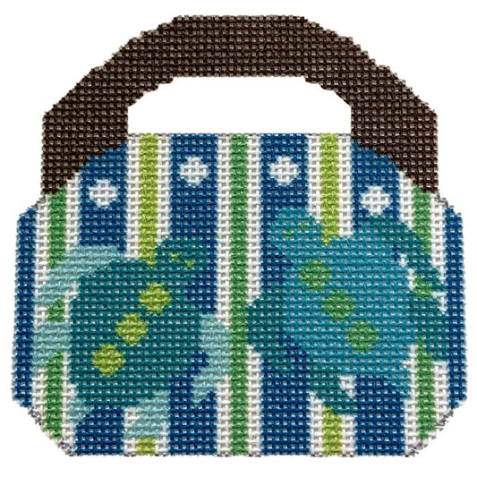 Turtles Bermuda Bag Printed Canvas Two Sisters Needlepoint 