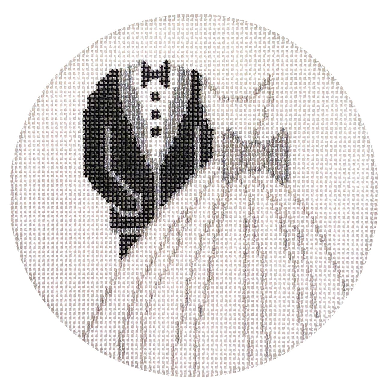 Tux and Gown Round   Bride & Groom Painted Canvas A Poore Girl Paints  - 1