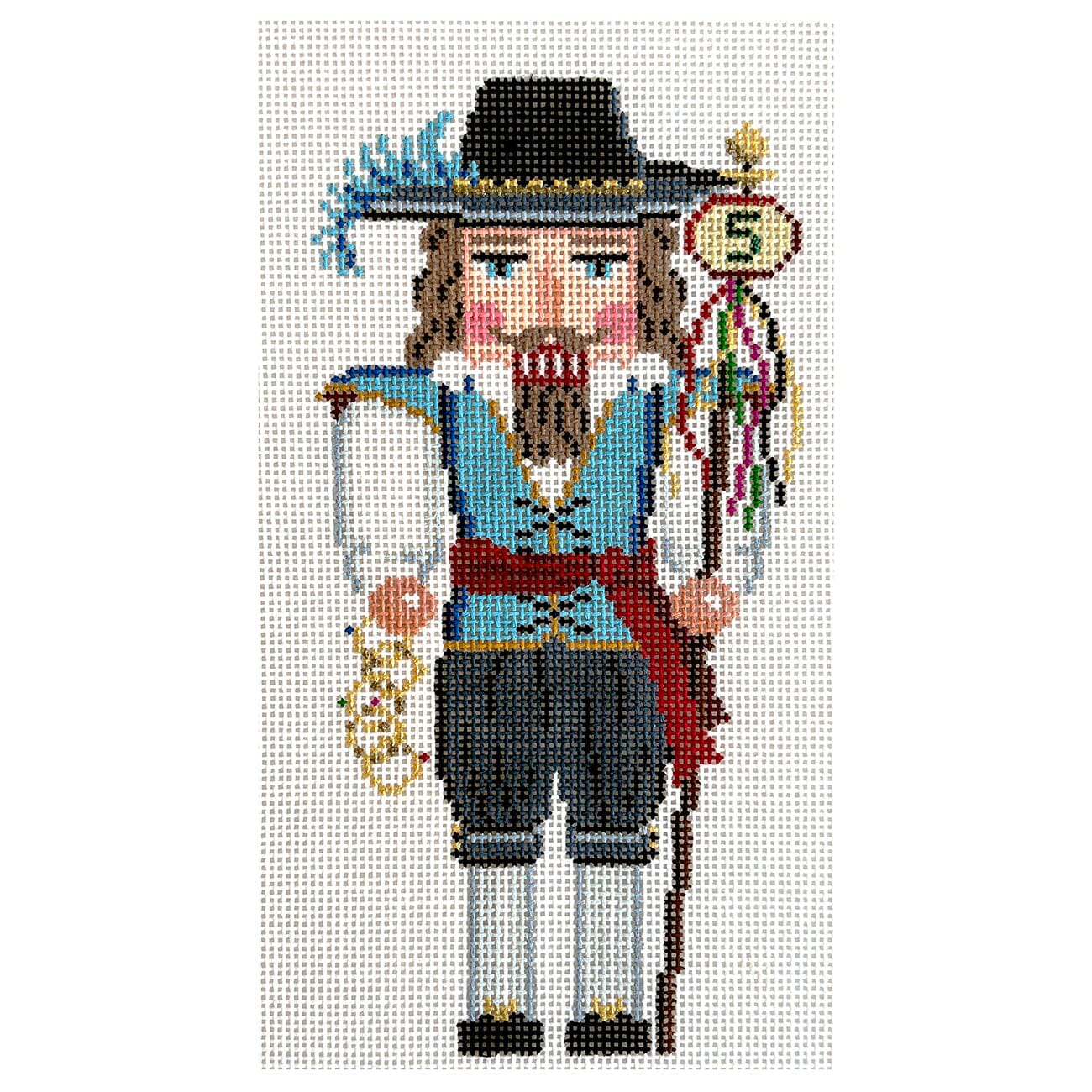 Twelve Days Nutcracker Five Golden Rings Painted Canvas Susan Roberts Needlepoint Designs Inc.  - 1