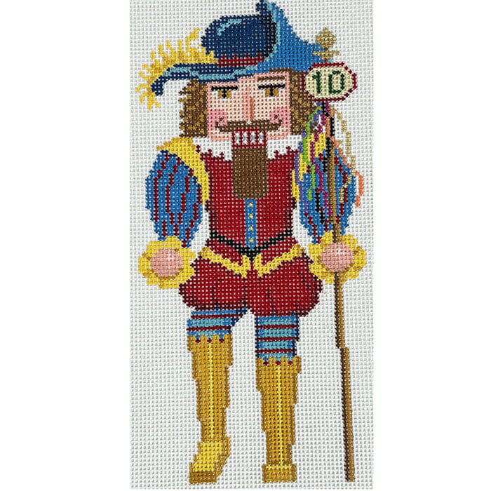 Twelve Days Nutcracker Ten Lords Leaping Painted Canvas Susan Roberts Needlepoint Designs Inc. 