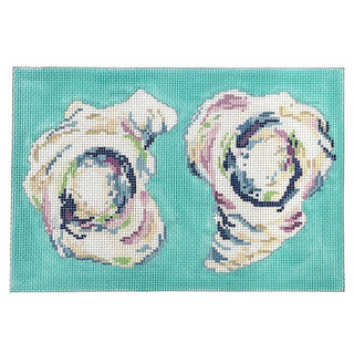 Two Oysters Clutch on Aqua Painted Canvas Associated Talents 
