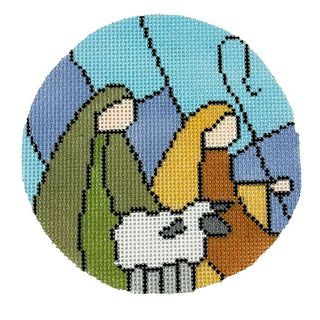 Two Shepherds Ornament Painted Canvas Jessica Tongel Designs 
