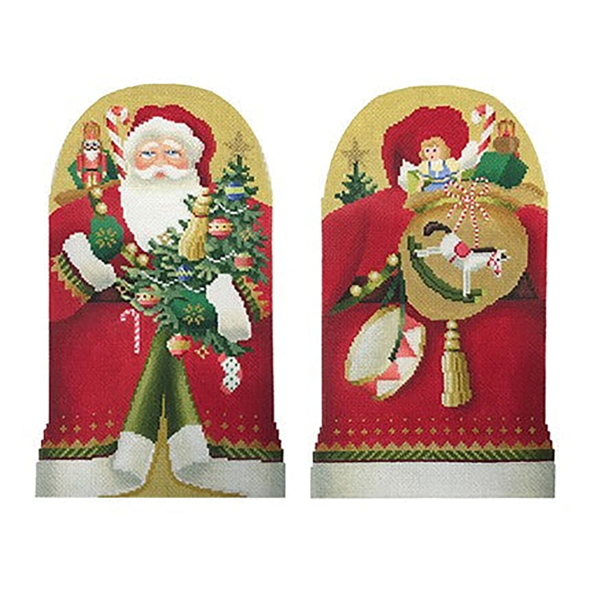 Two Sided Father Christmas Painted Canvas Kirk & Bradley  - 1