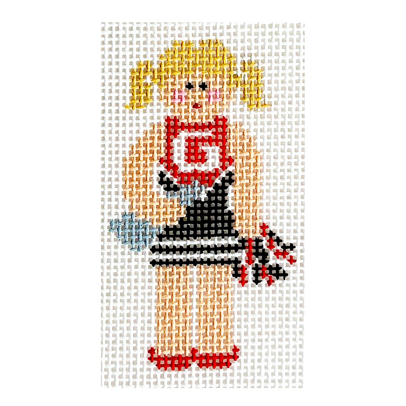U of Georgia Cheerleader   Tiny Figures Painted Canvas Kathy Schenkel Designs  - 1