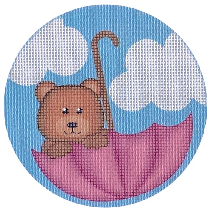 Umbrella Bear Pink Printed Canvas Pepperberry Designs  - 1