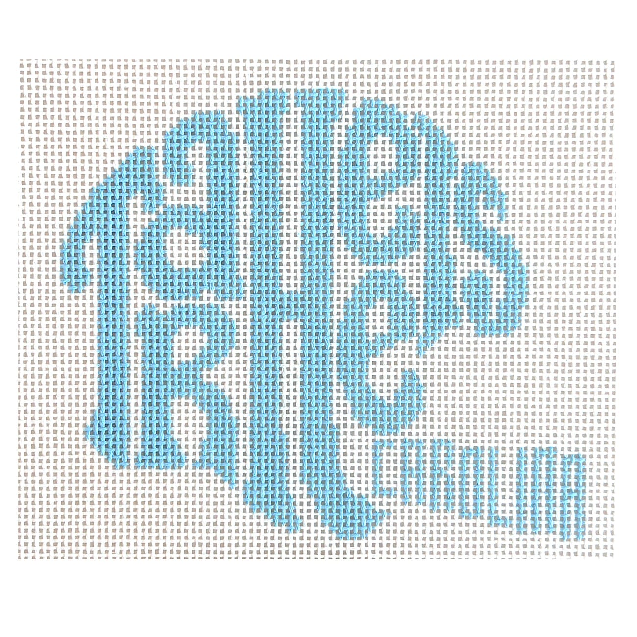 UNC Helmet Words Painted Canvas Wipstitch Needleworks  - 1
