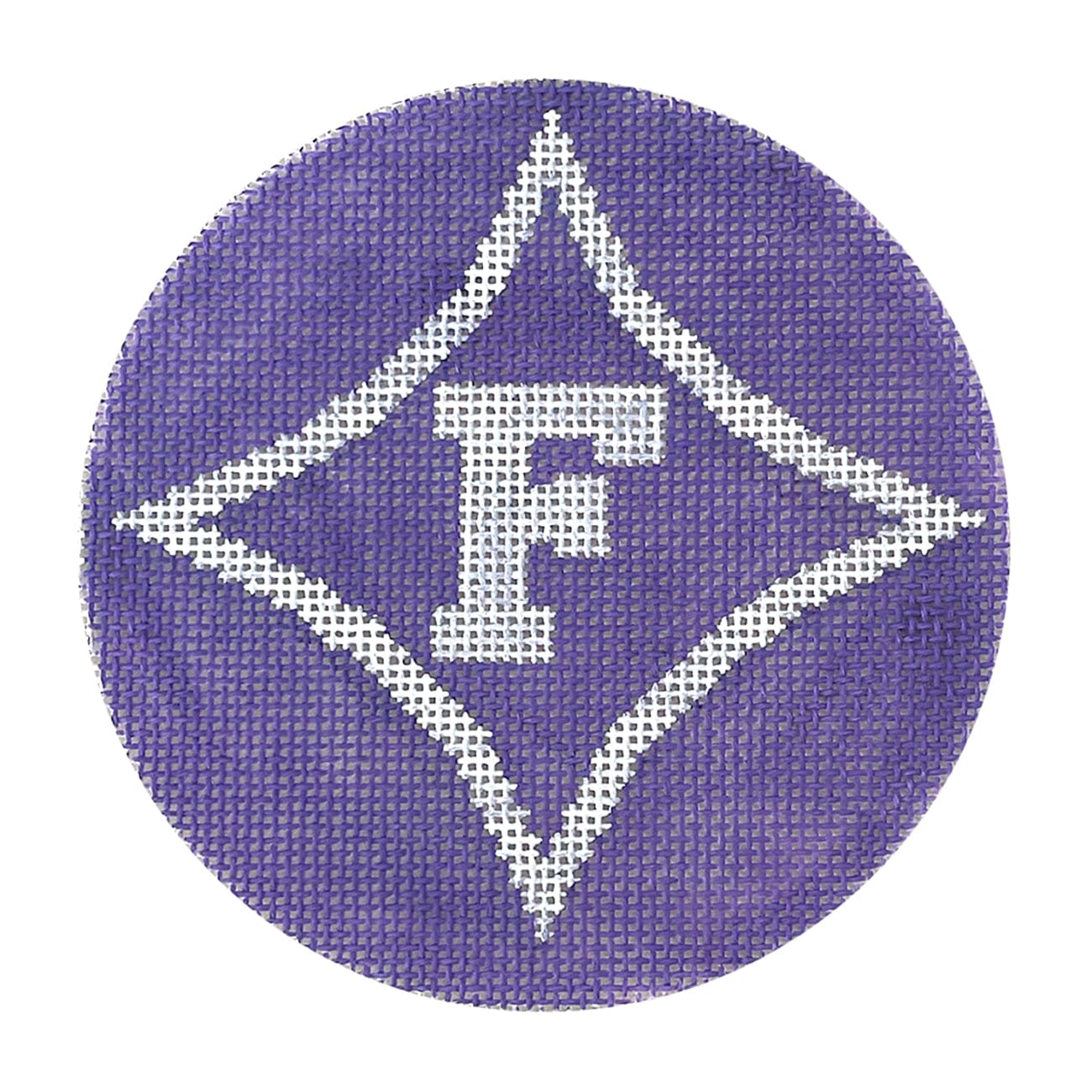 Uni of Furman Round Painted Canvas Elm Tree Needlepoint  - 1