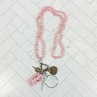 UP UP Chatelaine Gemstones Necklace   Ballet Pink Accessories Victoria Whitson Needlepoint 
