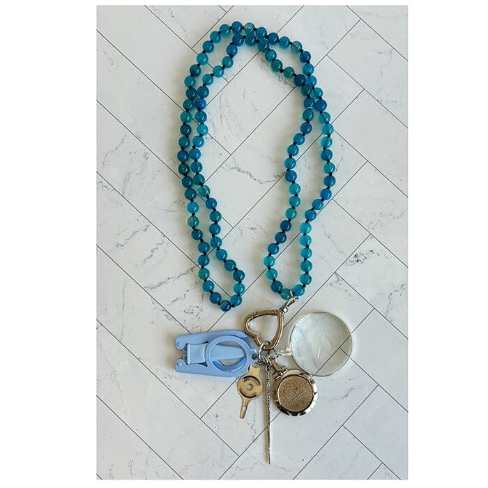 UP UP Chatelaine Gemstones Necklace   Dot Blue Accessories Victoria Whitson Needlepoint 
