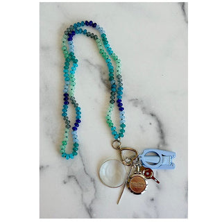 UP UP Chatelaine Gemstones Necklace   Multi Pez Blue Accessories Victoria Whitson Needlepoint 
