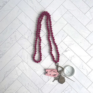UP UP Chatelaine Gemstones Necklace   Peonies Pink Accessories Victoria Whitson Needlepoint 

