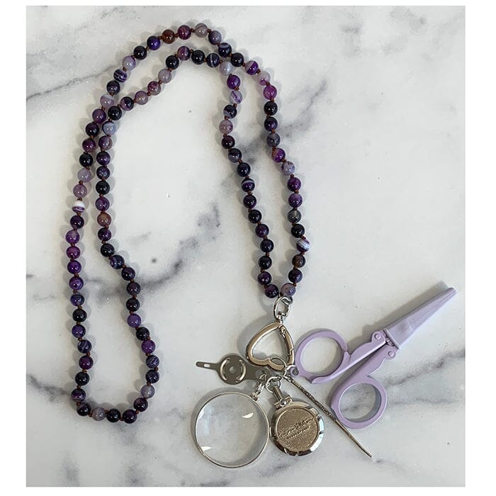 UP UP Chatelaine Gemstones Necklace   Purple Accessories Victoria Whitson Needlepoint  - 1