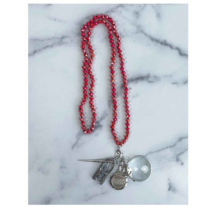 UP UP Chatelaine Necklace   Coral Accessories Victoria Whitson Needlepoint  - 1