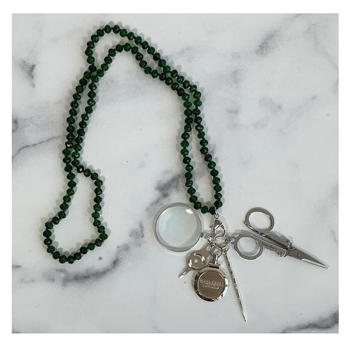UP UP Chatelaine Necklace   Emerald Green Accessories Victoria Whitson Needlepoint  - 1