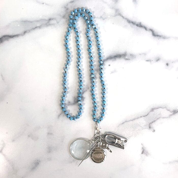 UP UP Chatelaine Necklace   French Blue Accessories Victoria Whitson Needlepoint  - 1