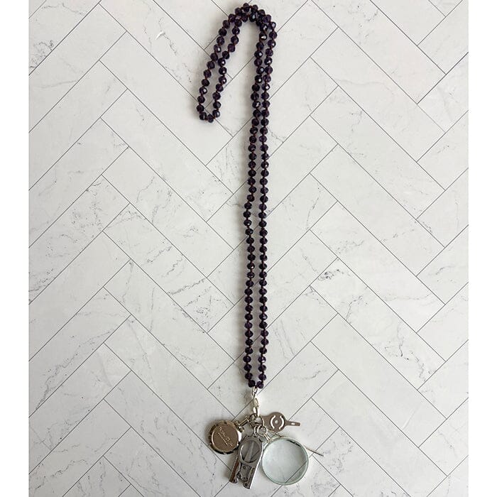 UP UP Chatelaine Necklace   Grape Jelly Accessories Victoria Whitson Needlepoint 
