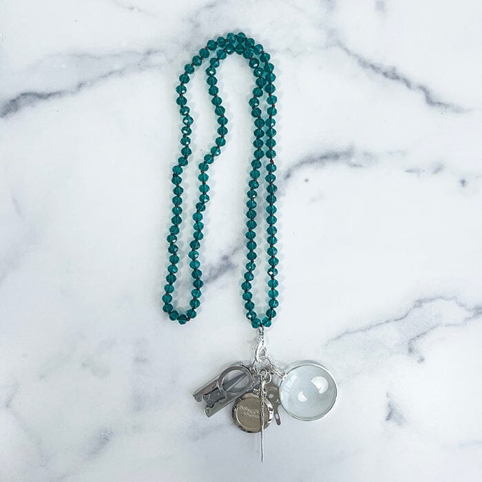 UP UP Chatelaine Necklace   Light Teal Accessories Victoria Whitson Needlepoint  - 1