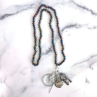 UP UP Chatelaine Necklace   Peacock Accessories Victoria Whitson Needlepoint 
