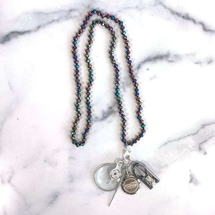 UP UP Chatelaine Necklace   Peacock Accessories Victoria Whitson Needlepoint 
