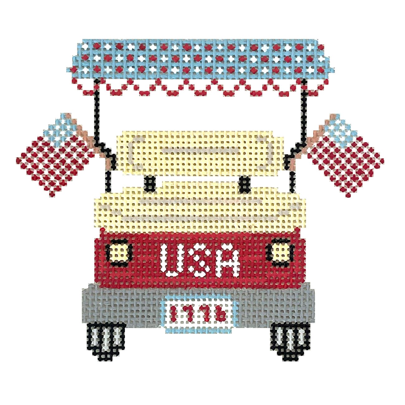 USA Golf Cart Painted Canvas Atlantic Blue Canvas  - 1